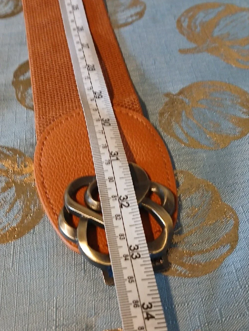 Women's Brown Elastic Stretch Belt with Decorative Silver-Tone Buckles